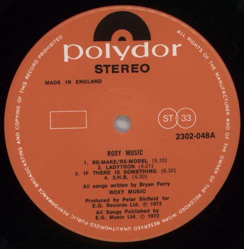 Roxy Music Roxy Music vinyl LP album (LP record) UK RXYLPRO188725