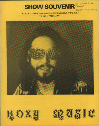 Roxy Music Show Souvenir tour programme UK RXYTRSH675861