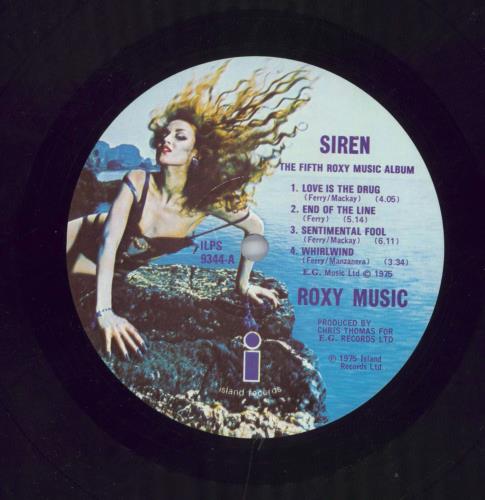 Roxy Music Siren - VG vinyl LP album (LP record) UK RXYLPSI818425