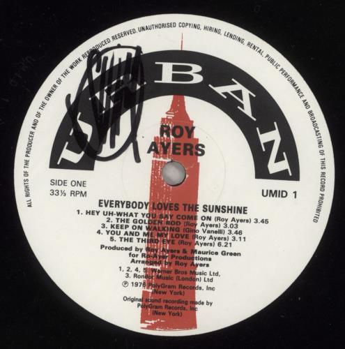 Roy Ayers Everybody Loves The Sunshine vinyl LP album (LP record) UK RA1LPEV586216