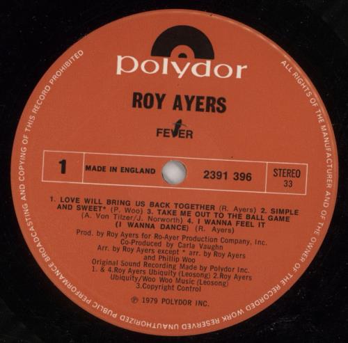 Roy Ayers Fever vinyl LP album (LP record) UK RA1LPFE722994