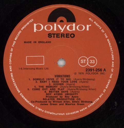 Roy Ayers Vibrations - EX vinyl LP album (LP record) UK RA1LPVI869115