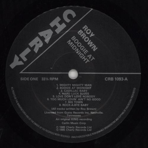 Roy Brown Boogie At Midnight vinyl LP album (LP record) UK R30LPBO861689