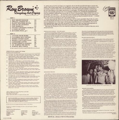 Roy Brown Laughing But Crying vinyl LP album (LP record) Swedish R30LPLA877154