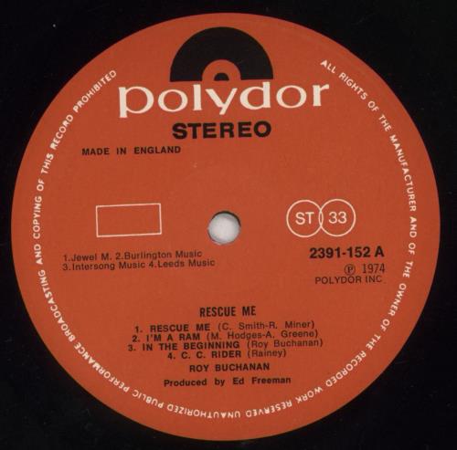 Roy Buchanan Rescue Me vinyl LP album (LP record) UK YBULPRE161199