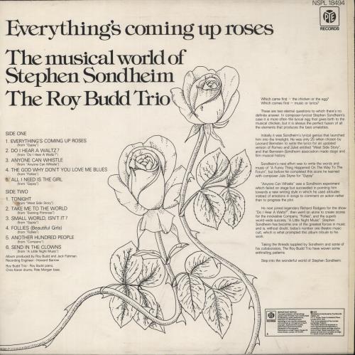 Roy Budd Everything's Coming Up Roses - The Musical World Of Stephen Sondheim vinyl LP album (LP record) UK RA9LPEV871059