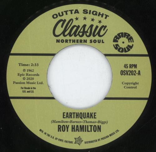 Roy Hamilton Earthquake / It Hurts Too Much To Cry 7" vinyl single (7 inch record / 45) UK R\H07EA814956