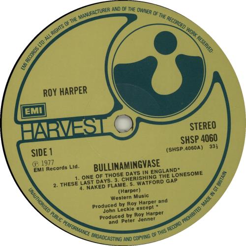 Roy Harper Bullinamingvase - 1st - Sample vinyl LP album (LP record) UK ROYLPBU564653