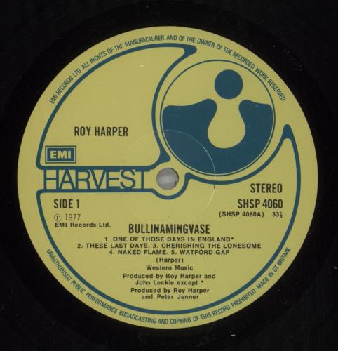 Roy Harper Bullinamingvase - 1st vinyl LP album (LP record) UK ROYLPBU92066