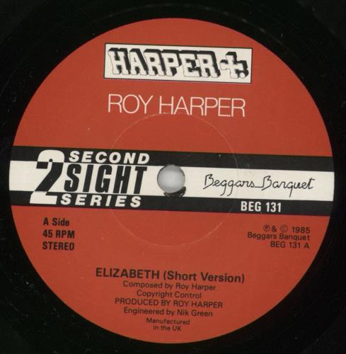 Roy Harper Elizabeth 7" vinyl single (7 inch record / 45) UK ROY07EL864792