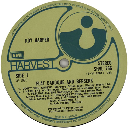 Roy Harper Flat Baroque And Berserk - 2nd vinyl LP album (LP record) UK ROYLPFL436007