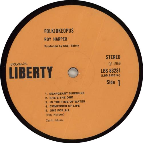 Roy Harper Folkjokeopus - Orange Label - WOL vinyl LP album (LP record) UK ROYLPFO718144