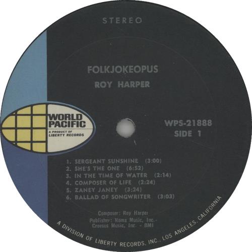 Roy Harper Folkjokeopus vinyl LP album (LP record) US ROYLPFO651681