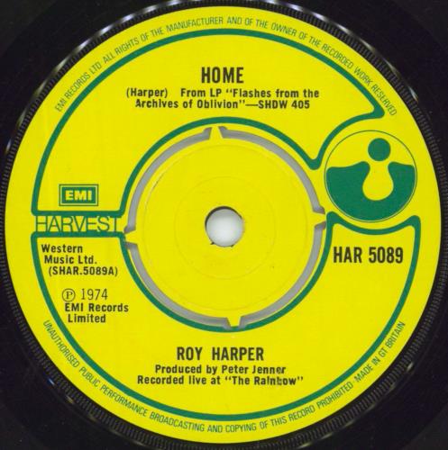 Roy Harper Home 7" vinyl single (7 inch record / 45) UK ROY07HO812304