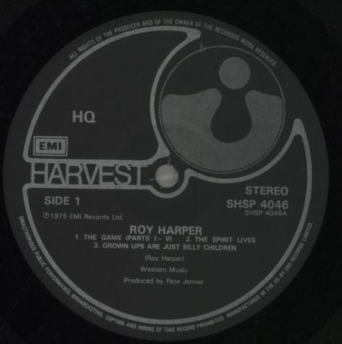 Roy Harper HQ - 3rd vinyl LP album (LP record) UK ROYLPHQ422982