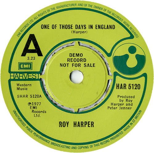 Roy Harper One Of Those Days In England - P/S 7" vinyl single (7 inch record / 45) UK ROY07ON115297