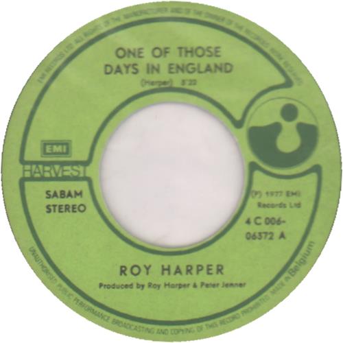 Roy Harper One Of Those Days In England 7" vinyl single (7 inch record / 45) Belgian ROY07ON651672