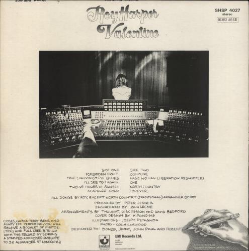Roy Harper Valentine - 1st - VG vinyl LP album (LP record) UK ROYLPVA865940