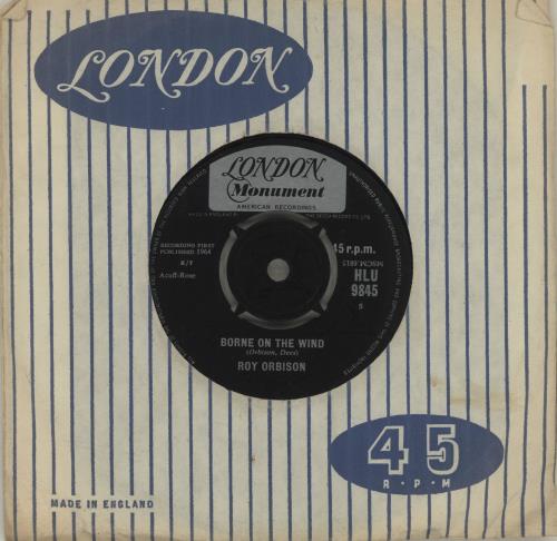 Roy Orbison Borne On The Wind 7" vinyl single (7 inch record / 45) UK RYO07BO242255