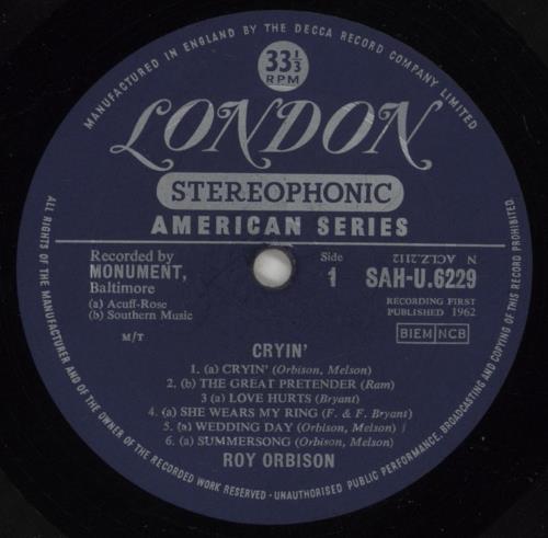 Roy Orbison Crying - 1st - Stereo vinyl LP album (LP record) UK RYOLPCR875474