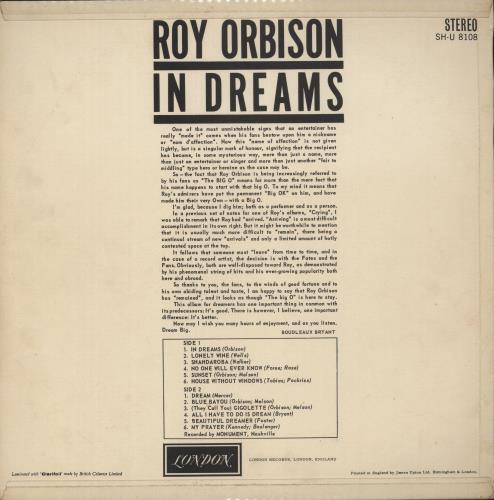 Roy Orbison In Dreams vinyl LP album (LP record) UK RYOLPIN530774