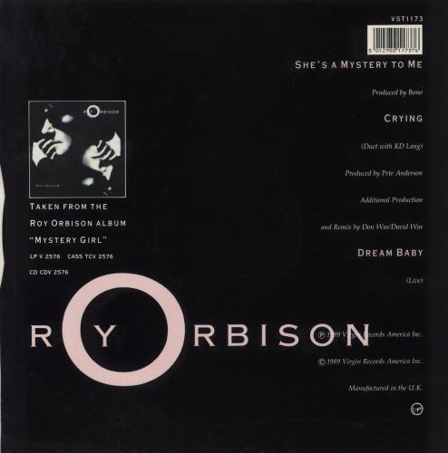 Roy Orbison She's A Mystery To Me 12" vinyl single (12 inch record / Maxi-single) UK RYO12SH37038