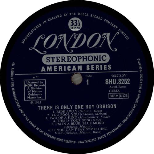 Roy Orbison There Is Only One Roy Orbison vinyl LP album (LP record) UK RYOLPTH688757
