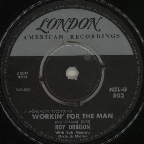 Roy Orbison Workin' For The Man 7" vinyl single (7 inch record / 45) New Zealand RYO07WO680623