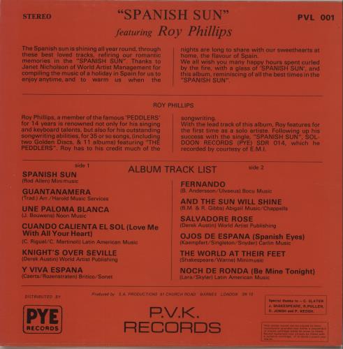 Roy Phillips Spanish Sun vinyl LP album (LP record) UK YR2LPSP689991