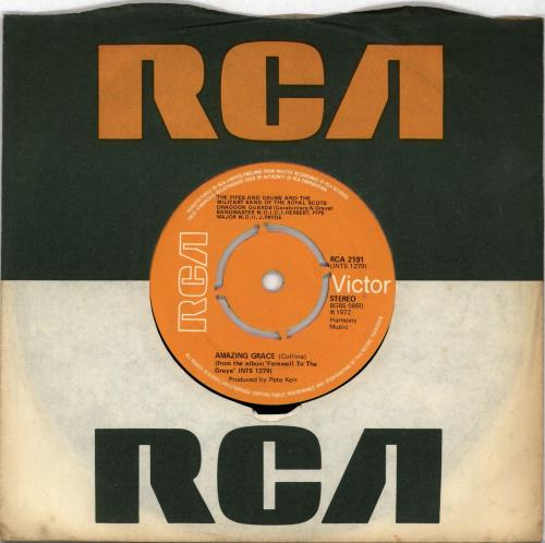 Royal Scots Dragoon Guards Amazing Grace - 4prong 7" vinyl single (7 inch record / 45) UK RS907AM702740