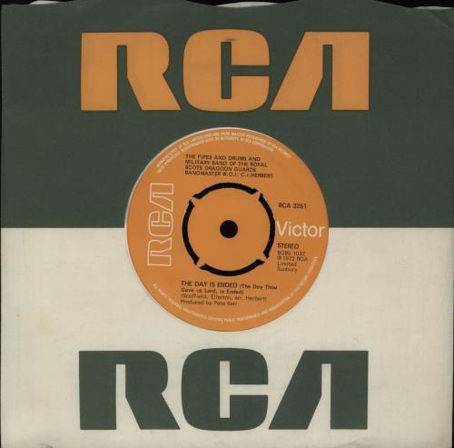 Royal Scots Dragoon Guards The Day Is Ended 7" vinyl single (7 inch record / 45) UK RS907TH419780