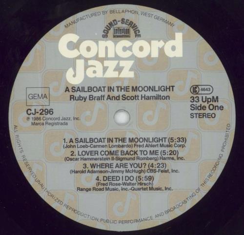 Ruby Braff A Sailboat In The Moonlight vinyl LP album (LP record) German R/BLPAS495212