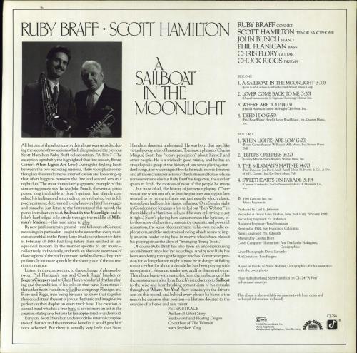 Ruby Braff A Sailboat In The Moonlight vinyl LP album (LP record) German R/BLPAS495212