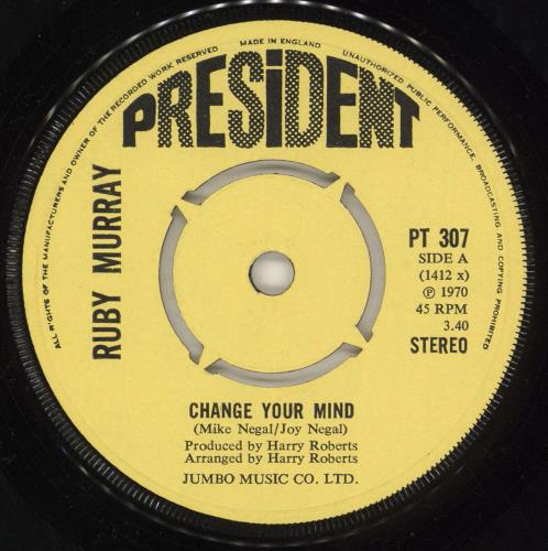 Ruby Murray Change Your Mind 7" vinyl single (7 inch record / 45) UK RUR07CH419796
