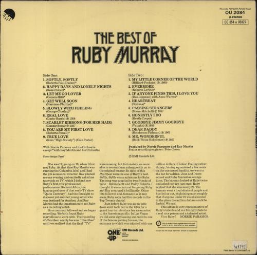 Ruby Murray The Best Of vinyl LP album (LP record) UK RURLPTH622270