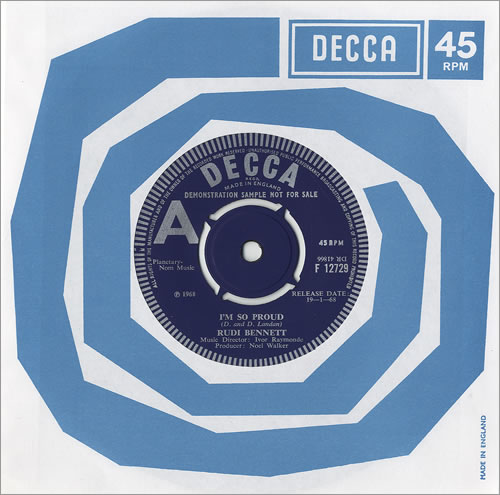 Rudi Bennett I'm So Proud 7" vinyl single (7 inch record / 45) UK UDI07IM486555