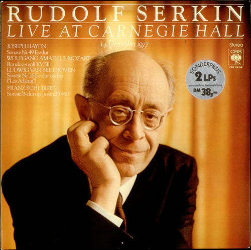 Rudolf Serkin Live at Carnegie Hall 2-LP vinyl record set (Double LP Album) German R2Q2LLI540200