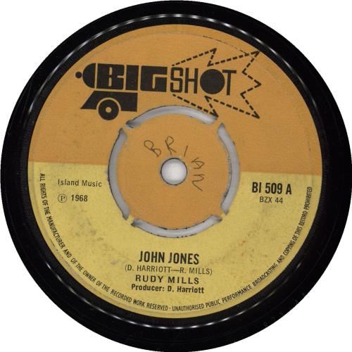Rudy Mills John Jones 7" vinyl single (7 inch record / 45) UK X4207JO664263