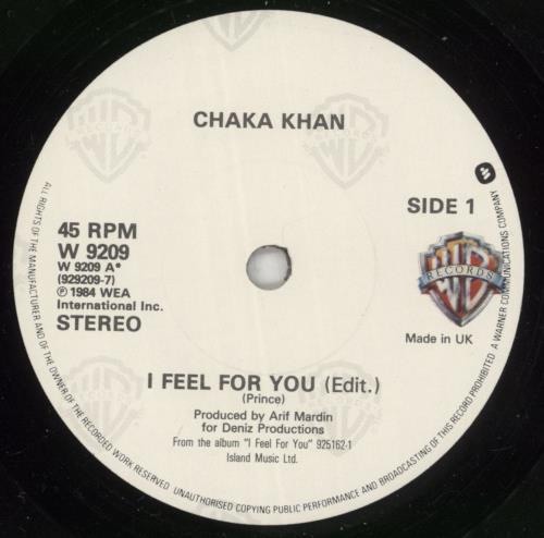 Rufus & Chaka Khan I Feel For You + p/s 7" vinyl single (7 inch record / 45) UK KHA07IF243015