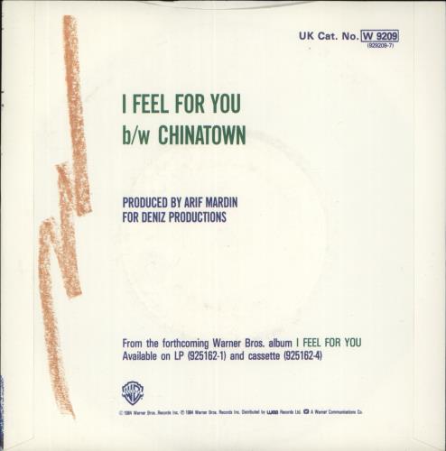 Rufus & Chaka Khan I Feel For You + p/s 7" vinyl single (7 inch record / 45) UK KHA07IF243015