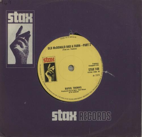 Rufus Thomas Old McDonald Had A Farm (Part 2) 7" vinyl single (7 inch record / 45) UK RFT07OL683058
