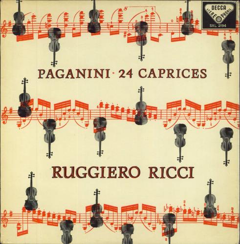 Ruggiero Ricci Paganini: 24 Caprices vinyl LP album (LP record) UK XUJLPPA811903