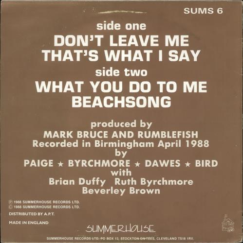 Rumblefish Don't Leave Me 12" vinyl single (12 inch record / Maxi-single) UK ZUP12DO715048