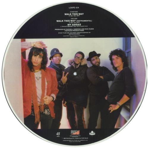 Run DMC Walk This Way 12" vinyl picture disc (12 inch picture record) UK RMC2PWA47367