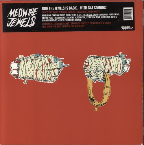 Run The Jewels Meow The Jewels - Tawny Brown Vinyl + Fur Sleeve 2-LP vinyl record set (Double LP Album) US YUR2LME792617