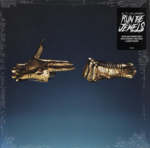 Run The Jewels Run The Jewels 3 - Gold Vinyl + RTJ Pendant & Gold Chain - Sealed 2-LP vinyl record set (Double LP Album) US YUR2LRU880477