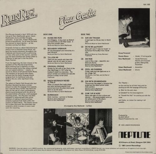 Runrig Play Gaelic - EX vinyl LP album (LP record) UK RUNLPPL755339