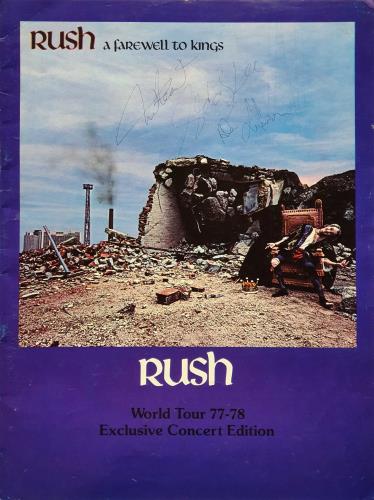 Rush A Farewell To Kings + Ticket Stub & Fully Signed tour programme UK RUSTRAF726184