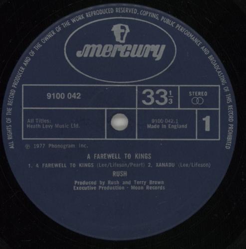 Rush A Farewell To Kings - VG Sleeve vinyl LP album (LP record) UK RUSLPAF868981