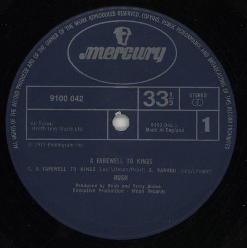 Rush A Farewell To Kings vinyl LP album (LP record) UK RUSLPAF689978